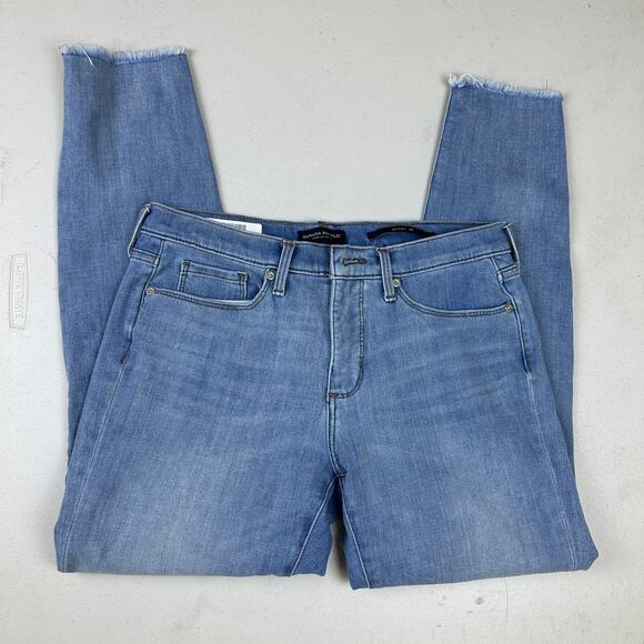 Banana Republic Skinny Zero Raw Hem Distressed Light Blue Jeans - Size 29 - Picture 4 of 10